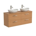 Szafka Łazienkowa Wisząca Pod Umywalkę Z Szufladami Podwójna Z Blatem Nadblatowa Buk Paula