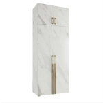 Szafa na wymiar do przedpokoju szafa do sypialni na ubrania z półkami z nadstawką Biały Marmur Kama Podwójna