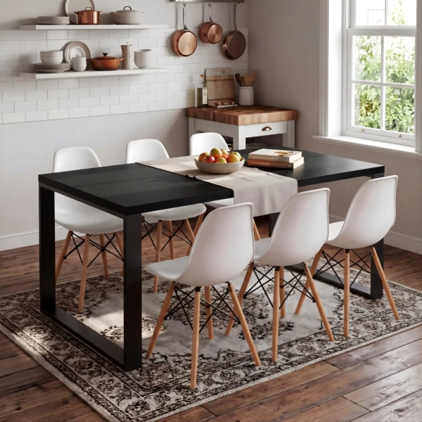 Stół kuchenny na wymiar loft do jadalni mały Czarny Vini 03