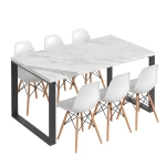 Stół kuchenny na wymiar loft do jadalni mały Biały Marmur Vini