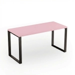 Biurko pod wymiar do pracy gamingowe Różowe Lofto