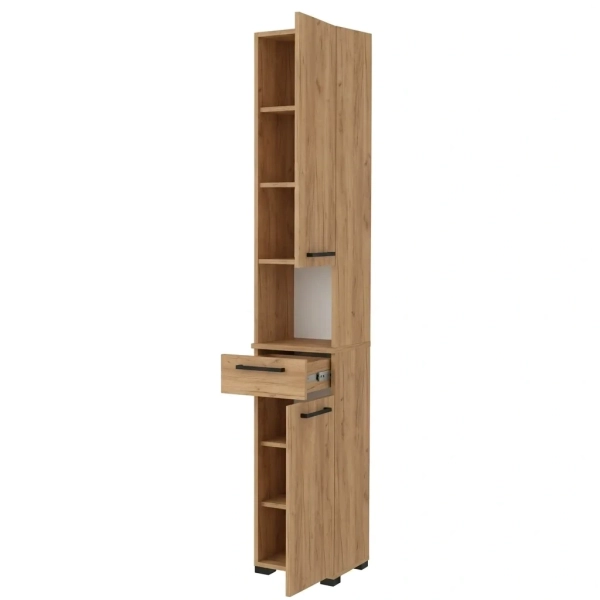 Szafka Łazienkowa Stojąca Słupek z Szufladą Złoty Craft Lora 2 02