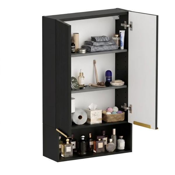 Szafka do WC wisząca ryflowana Czarna Auris 2 02
