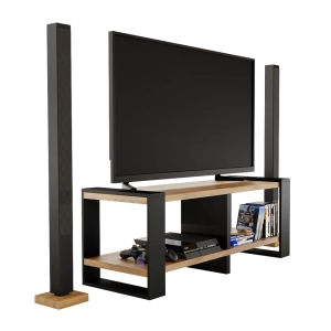 Ława Stolik Pod Telewizor TV Skandynawski Złoty Craft + Czarny Niko RTV 03