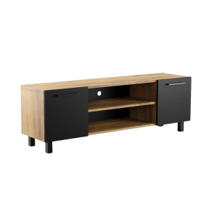 Szafka RTV Komoda Pod Telewizor TV Loft Złoty Craft + Czarna Valeria 01