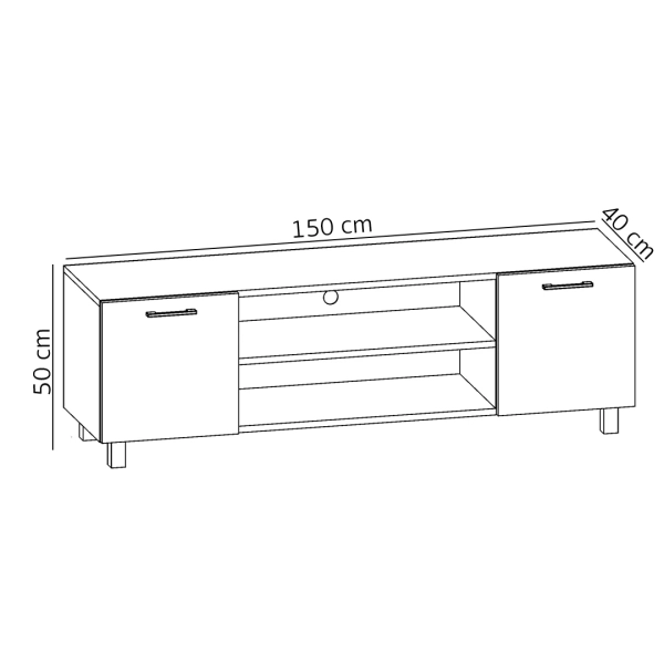 Szafka RTV Komoda Pod Telewizor TV Loft Złoty Craft Valeria 05
