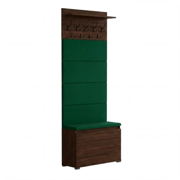 Garderoba Szafka Do Przedpokoju Na Buty z Siedziskiem Panele Tapicerowane Wieszak Wenge Lova 09