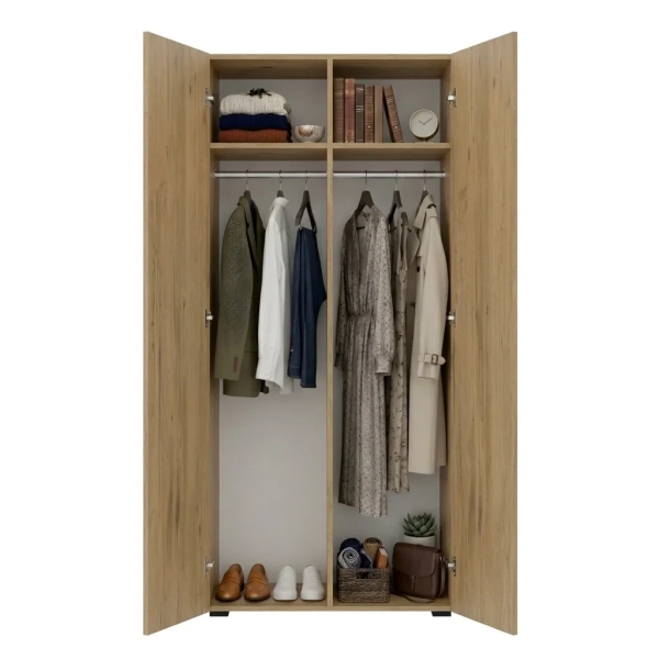 Szafa na wymiar do przedpokoju szafa do sypialni na ubrania z półkami z nadstawką Lancelot Kama Podwójna 11