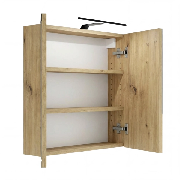 Szafka Łazienkowa Wisząca Z Lustrem Oświetlenie LED Artisan Elza 09