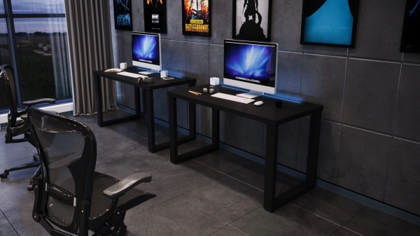 Biurko Gamingowe Czarne Z Ledem S 02