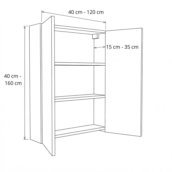 Szafka nad Geberit wisząca ryflowana Artisan Auris 03