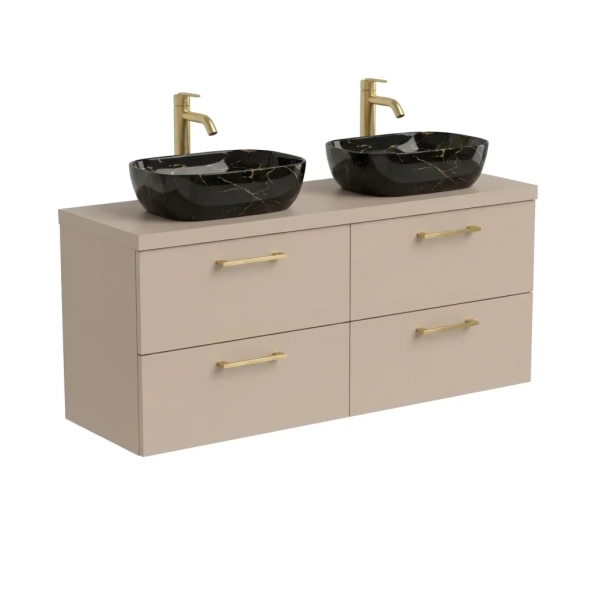 Szafka Łazienkowa Wisząca Pod Umywalkę Z Szufladami Podwójna Z Blatem Nadblatowa Kaszmir Paula 10