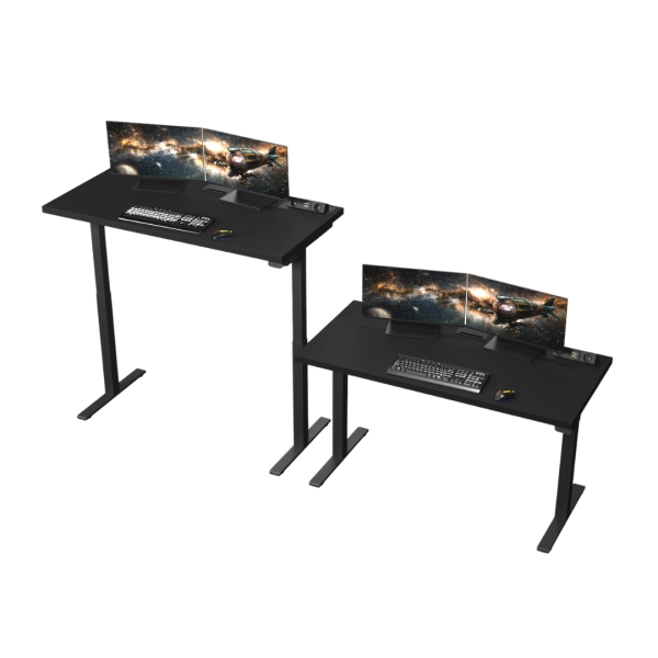 Biurko Gamingowe Elektryczne Regulowane Duże  Dla Gracza Czarne E 05