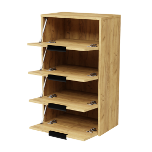 Szafka Do Przedpokoju Na Buty Komoda Pojemna z Półkami Ella Złoty Craft 03