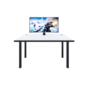 Biurko Gamingowe Duże Białe Z Ledem X 03