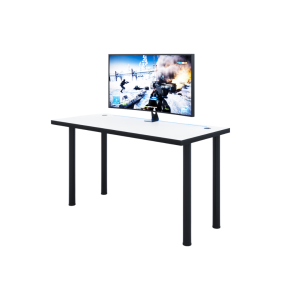 Biurko Gamingowe Duże Białe Z Ledem X 04