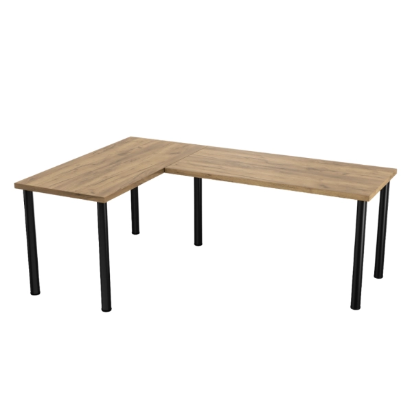 Biurko Gamingowe Narożne Podwójne Obustronne Z Ledem Złoty Craft N 05