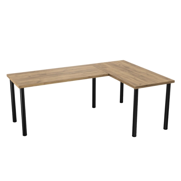 Biurko Gamingowe Narożne Podwójne Obustronne Z Ledem Złoty Craft N 06