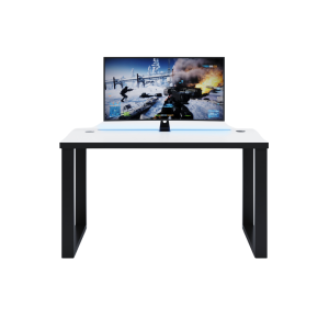 Biurko Gamingowe Białe Z Ledem S 05