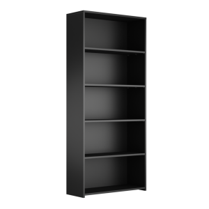 Regał Otwarty Z Półkami Biurowy Wysoki Czarny Kostka  03