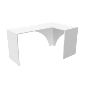 Biurko Gamingowe Komputerowe Narożne Obustronne Z Ledem Białe Carbon 07