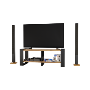 Ława Stolik Pod Telewizor TV Skandynawski Złoty Craft + Czarny Niko RTV 07