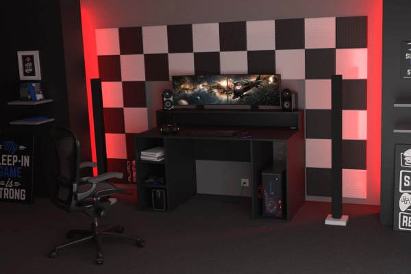 Biurko Gamingowe Komputerowe Duże Czarne Enigma 05