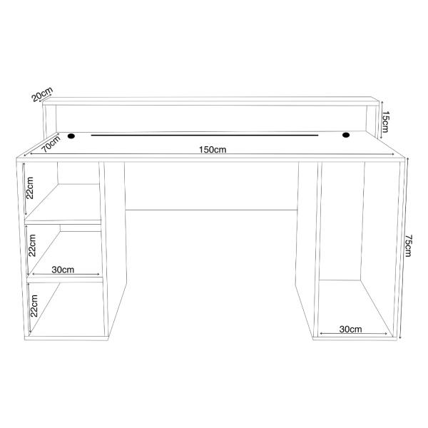 Biurko Gamingowe Komputerowe Duże Czarne Enigma 07