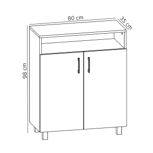 Komoda z Drzwiczkami Do Przedpokoju Złoty Craft Amarante 04
