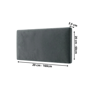 Panel Tapicerowany Na Wymiar Ścienny Magic Velvet Grafit Daniel 02