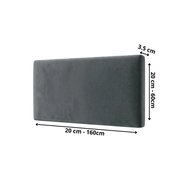 Panel Tapicerowany Na Wymiar Ścienny Magic Velvet Grafit Daniel 02