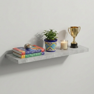 Półka Wisząca Ścienna do Pokoju Łazienki i Kuchni na Ścianę na Książki Beton Jasny Ula 01