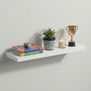 Półka Wisząca Ścienna do Pokoju Łazienki i Kuchni na Ścianę na Książki Biała Ula 01