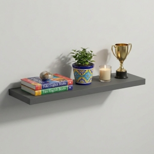 Półka Wisząca Ścienna do Pokoju Łazienki i Kuchni na Ścianę na Książki Antracyt Ula 01