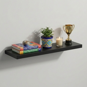 Półka Wisząca Ścienna do Pokoju Łazienki i Kuchni na Ścianę na Książki Czarna Ula 01