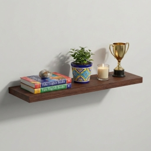 Półka Wisząca Ścienna do Pokoju Łazienki i Kuchni na Ścianę na Książki Wenge Ula 01
