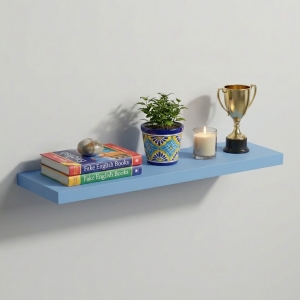 Półka Wisząca Ścienna do Pokoju Łazienki i Kuchni na Ścianę na Książki Niebieski Ula 01