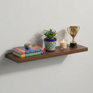 Półka Wisząca Ścienna do Pokoju Łazienki i Kuchni na Ścianę na Książki Orzech Ula 01