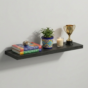 Półka Wisząca Ścienna do Pokoju Łazienki i Kuchni na Ścianę na Książki Czarny Onyx Ula 01