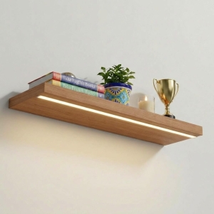 Półka Wisząca Ścienna do Pokoju Łazienki i Kuchni na Ścianę na Książki LED Olcha Ula 01