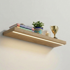 Półka Wisząca Ścienna do Pokoju Łazienki i Kuchni na Ścianę na Książki LED Lancelot Ula 01