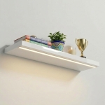 Półka Wisząca Ścienna do Pokoju Łazienki i Kuchni na Ścianę na Książki LED Biały Połysk Ula