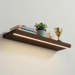 Półka Wisząca Ścienna do Pokoju Łazienki i Kuchni na Ścianę na Książki LED Wenge Ula