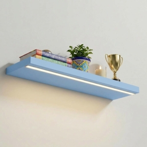 Półka Wisząca Ścienna do Pokoju Łazienki i Kuchni na Ścianę na Książki LED Niebieski Ula 01