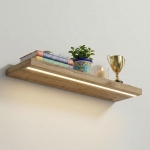 Półka Wisząca Ścienna do Pokoju Łazienki i Kuchni na Ścianę na Książki LED Wotan Ula