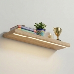 Półka Wisząca Ścienna do Pokoju Łazienki i Kuchni na Ścianę na Książki LED Dąb Cremona Ula