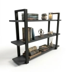 Półka Wisząca Potrójna Metalowa Ścienna do Pokoju Łazienki i Kuchni na Ścianę na Książki Antracyt Artur