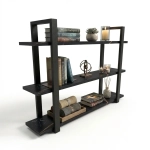 Półka Wisząca Potrójna Metalowa Ścienna do Pokoju Łazienki i Kuchni na Ścianę na Książki San Sebastian Artur