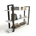 Półka Wisząca Potrójna Metalowa Ścienna do Pokoju Łazienki i Kuchni na Ścianę na Książki Biała Artur