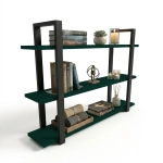 Półka Wisząca Potrójna Metalowa Ścienna do Pokoju Łazienki i Kuchni na Ścianę na Książki Zielony Artur